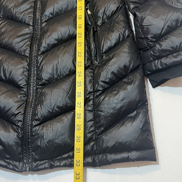 Andrew Marc Women’s Long Jacket Lightweight Hooded Down Quilted Black Medium - Picture 7 of 16